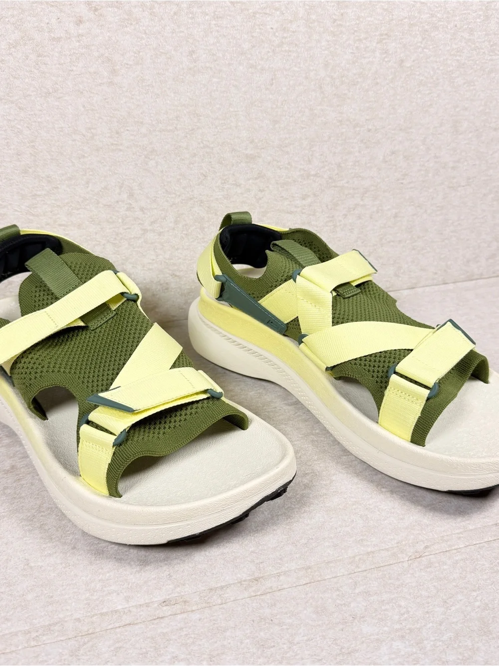 Teva Olive Green and Light Yellow Strap Sport Sandals